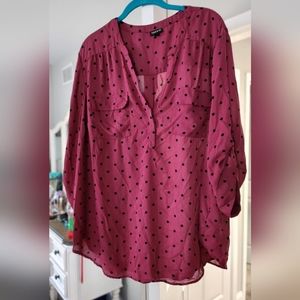 Muave pullover semi sheer georgette blouse